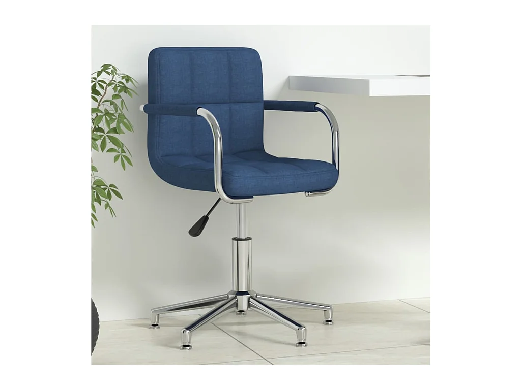 Chaise pivotante de bureau Bleu Tissu