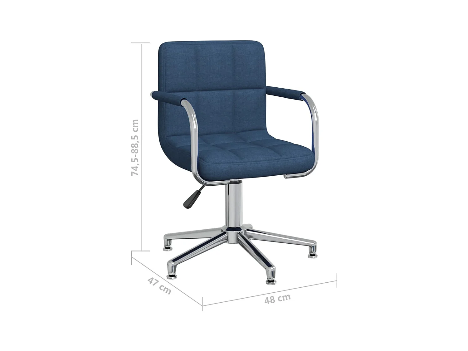 Chaise pivotante de bureau Bleu Tissu