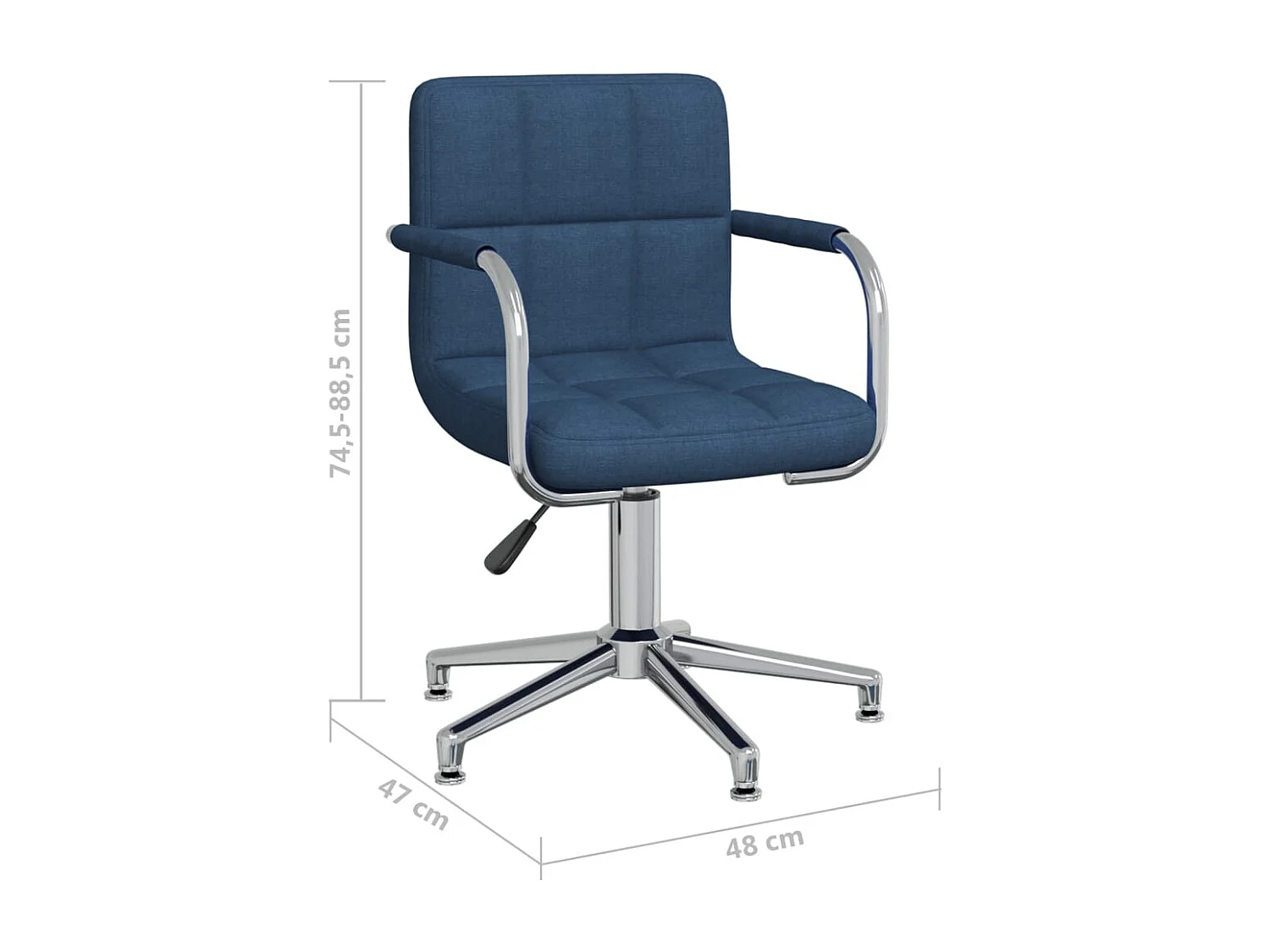 Chaise pivotante de bureau Bleu Tissu