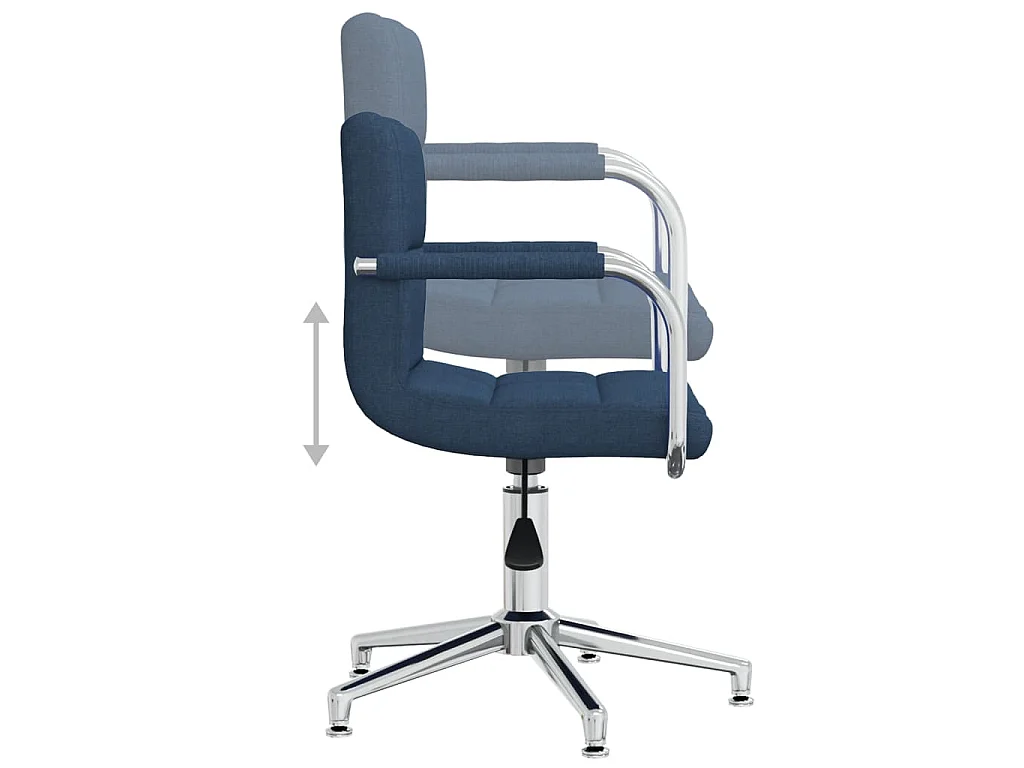 Chaise pivotante de bureau Bleu Tissu