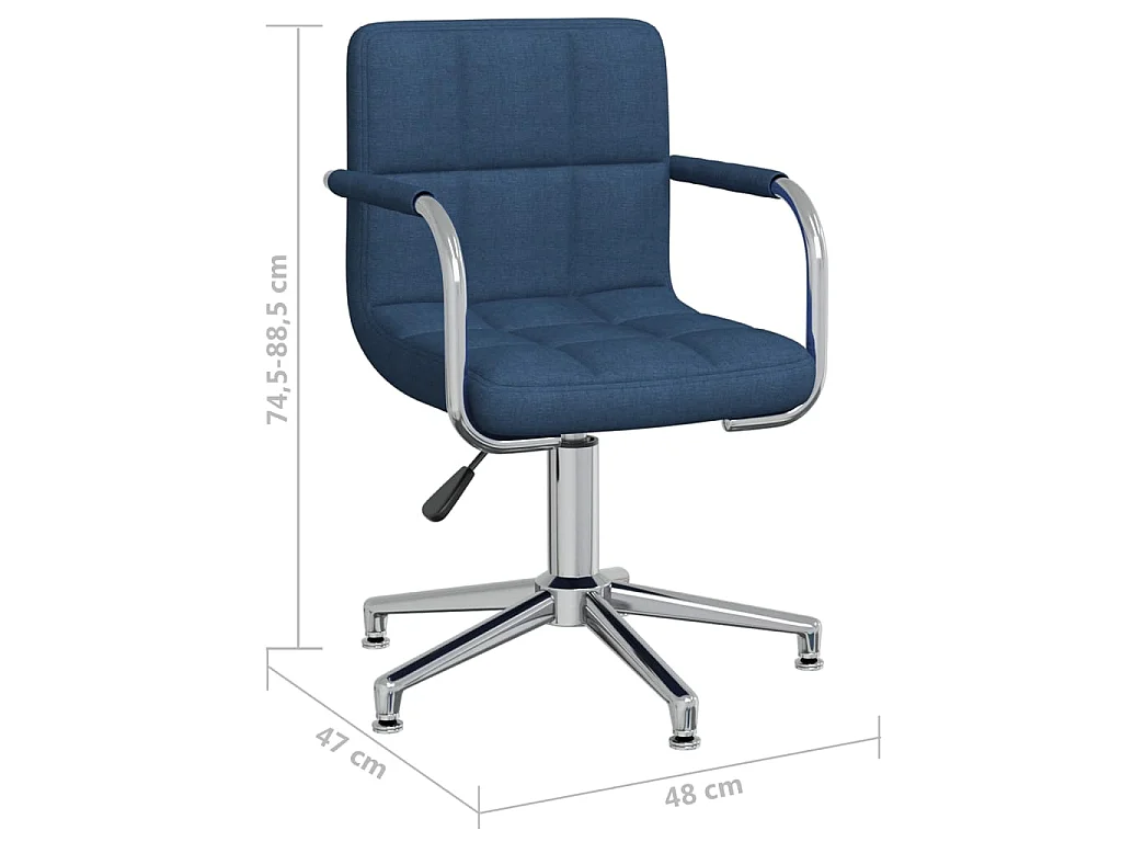 Chaise pivotante de bureau Bleu Tissu