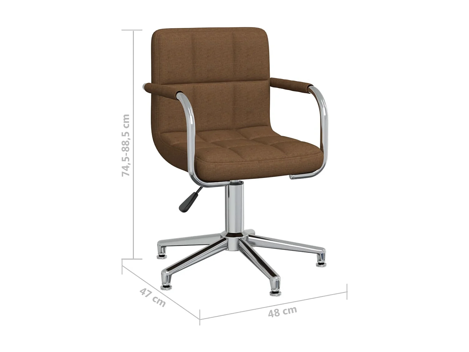 Chaise pivotante de bureau Marron Tissu
