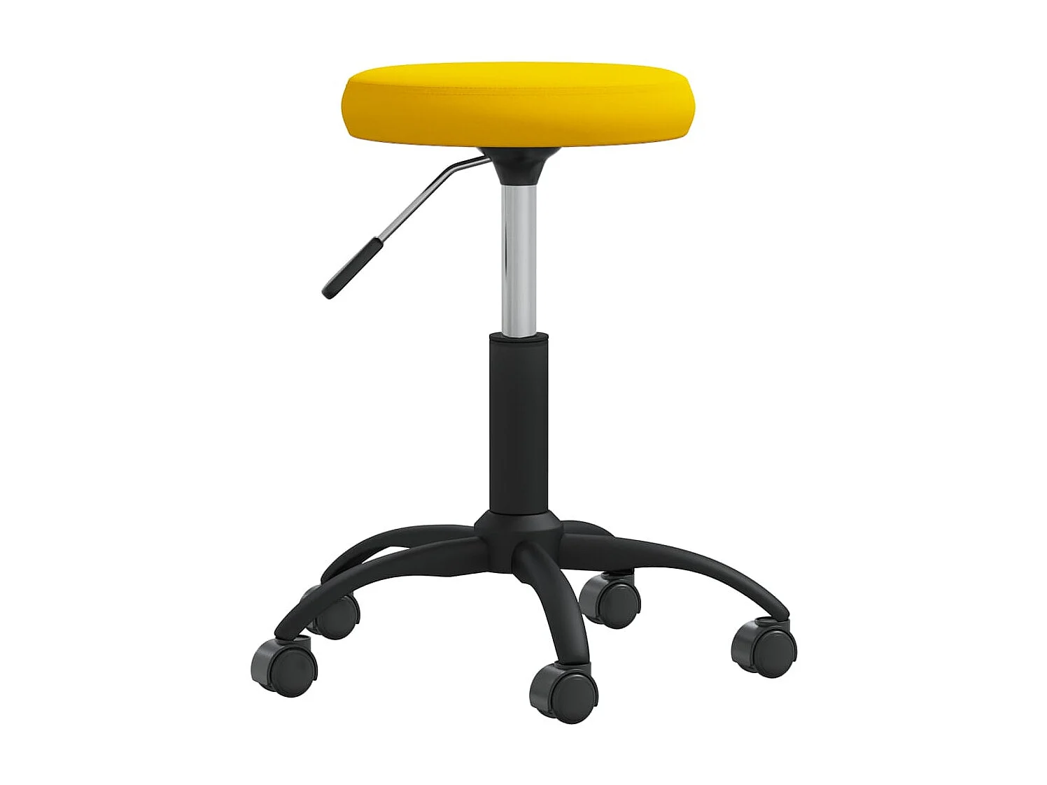 Chaise pivotante de bureau Jaune moutarde Velours
