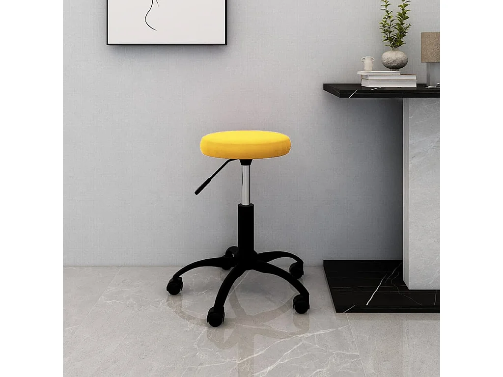 Chaise pivotante de bureau Jaune moutarde Velours