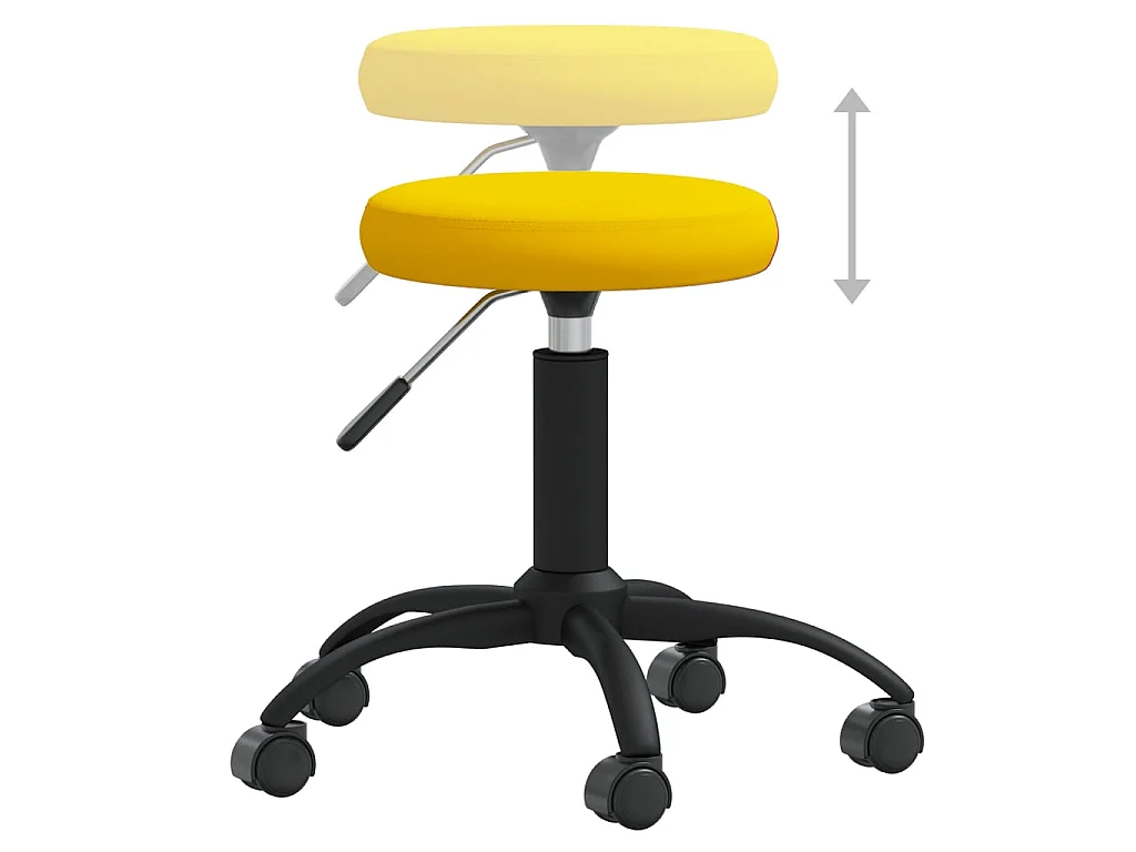Chaise pivotante de bureau Jaune moutarde Velours