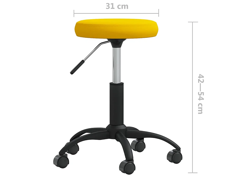 Sedia da Ufficio Girevole Giallo Senape in Velluto