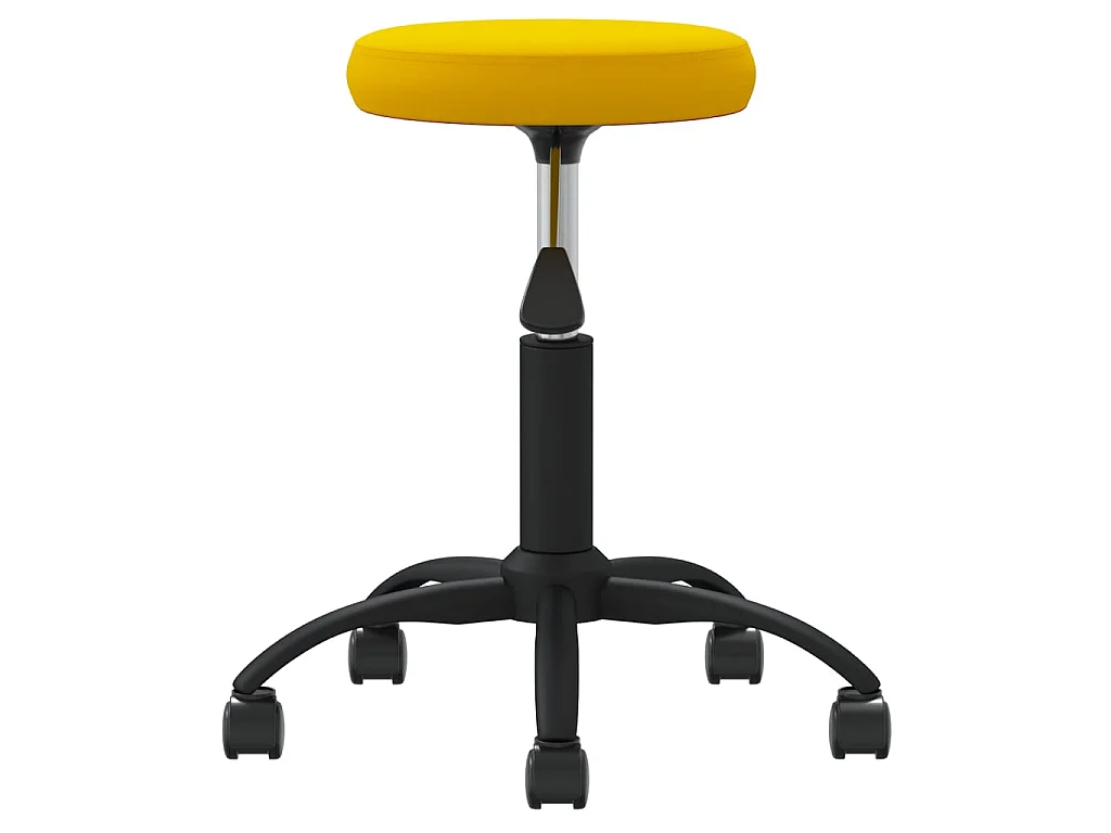 Sedia da Ufficio Girevole Giallo Senape in Velluto