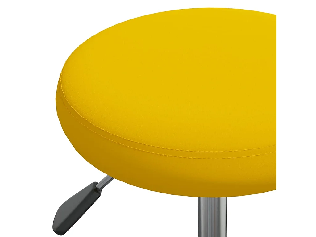 Sedia da Ufficio Girevole Giallo Senape in Velluto