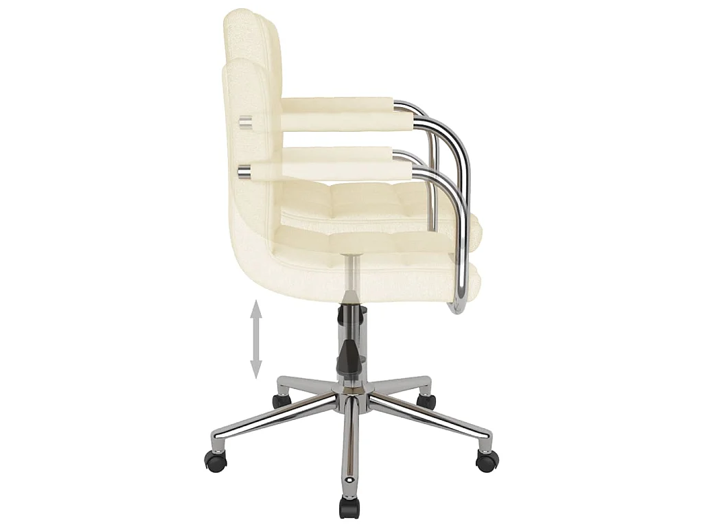Kantoorstoel draaibaar stof crèmekleurig