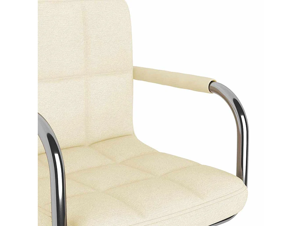 Chaise pivotante de bureau Crème Tissu