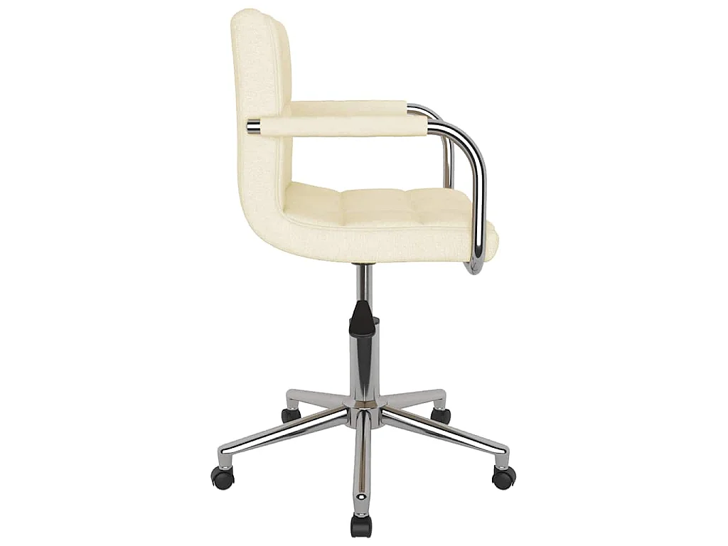 Chaise pivotante de bureau Crème Tissu