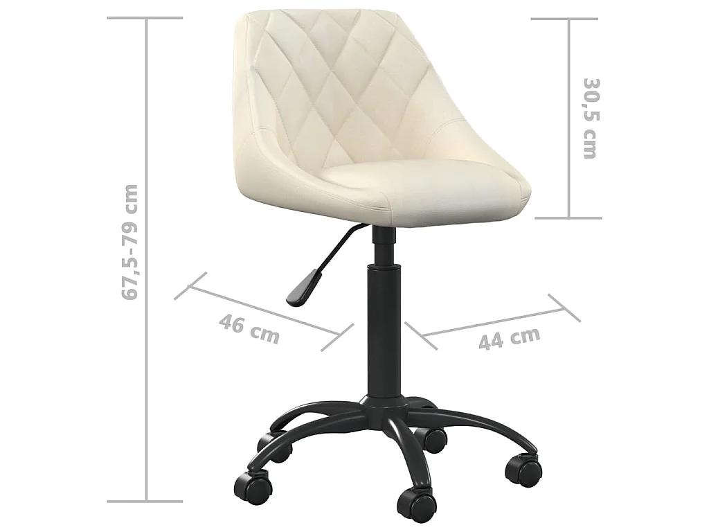 Kantoorstoel fluweel crèmekleurig