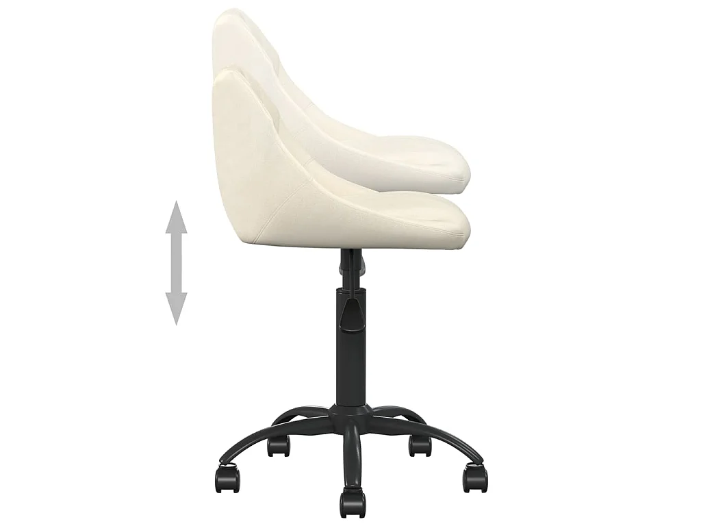 Chaise de bureau Crème Velours