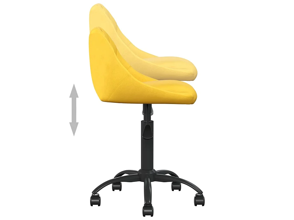 Chaise de bureau Jaune moutarde Velours