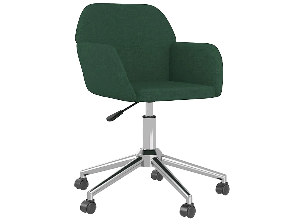 Chaise pivotante de bureau Vert foncé Tissu