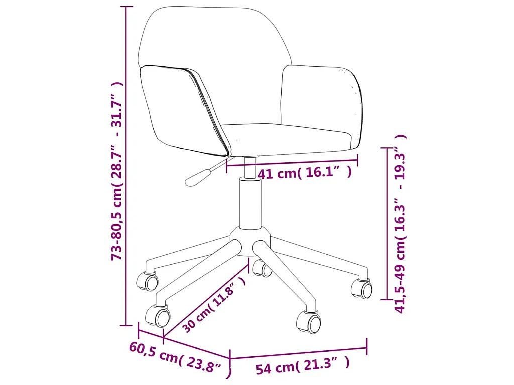Chaise pivotante de bureau Vert foncé Tissu