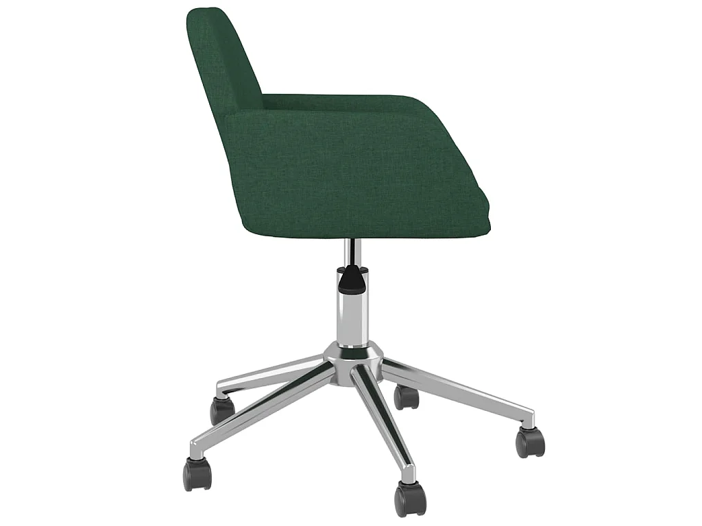 Chaise pivotante de bureau Vert foncé Tissu