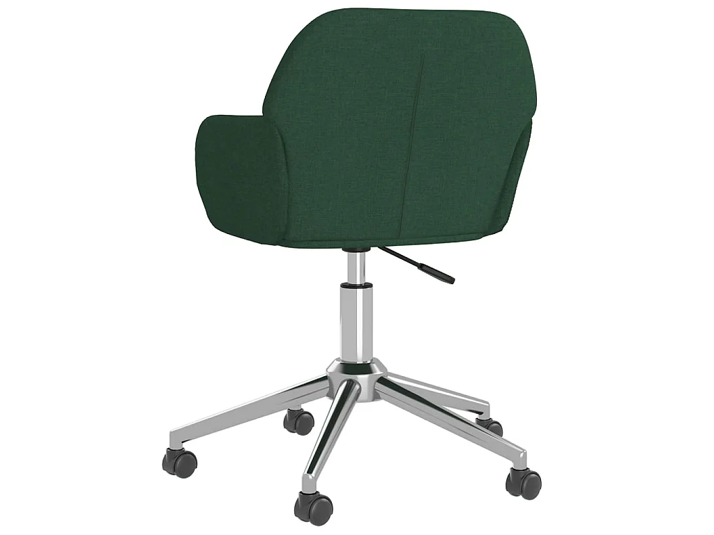 Chaise pivotante de bureau Vert foncé Tissu