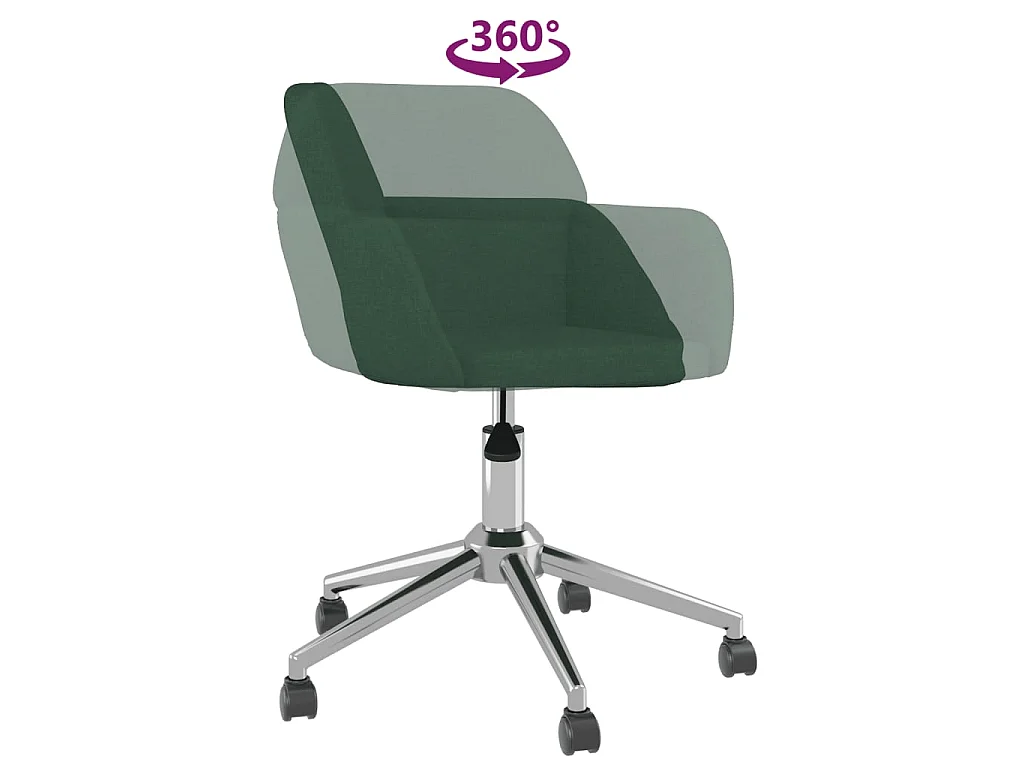 Chaise pivotante de bureau Vert foncé Tissu