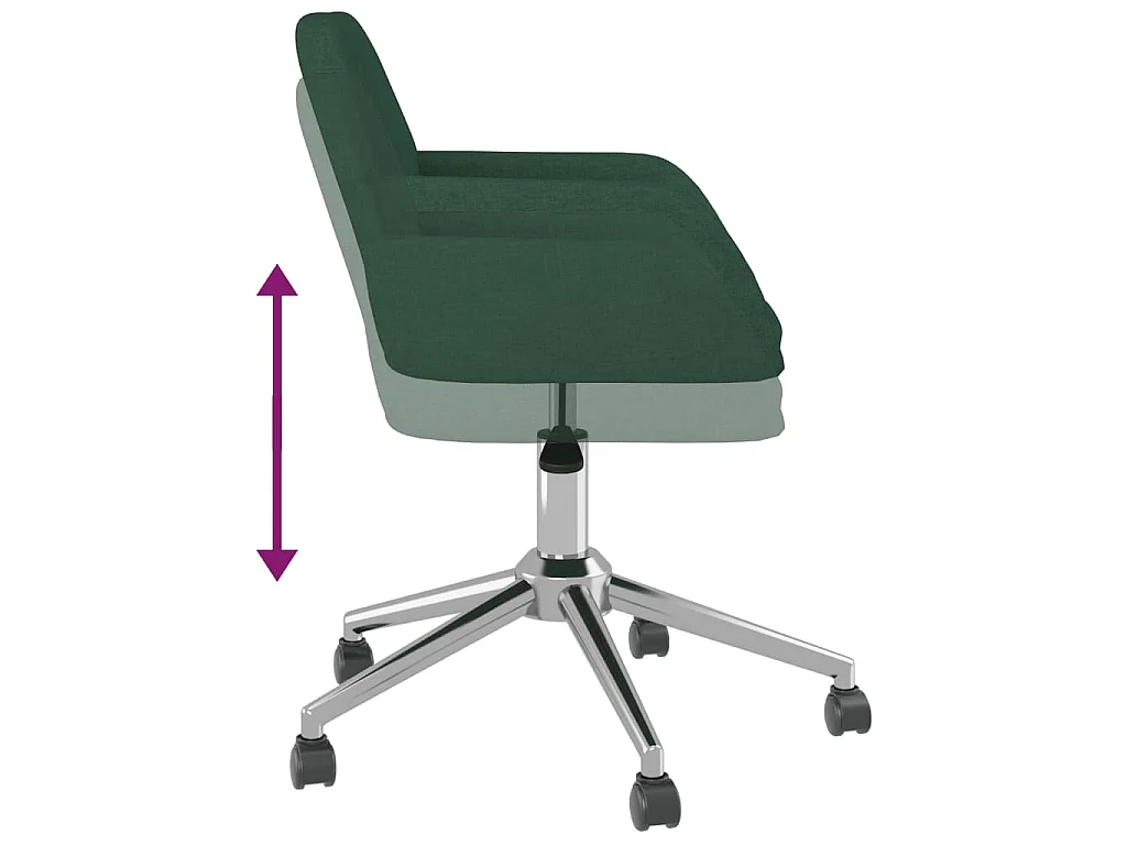 Chaise pivotante de bureau Vert foncé Tissu