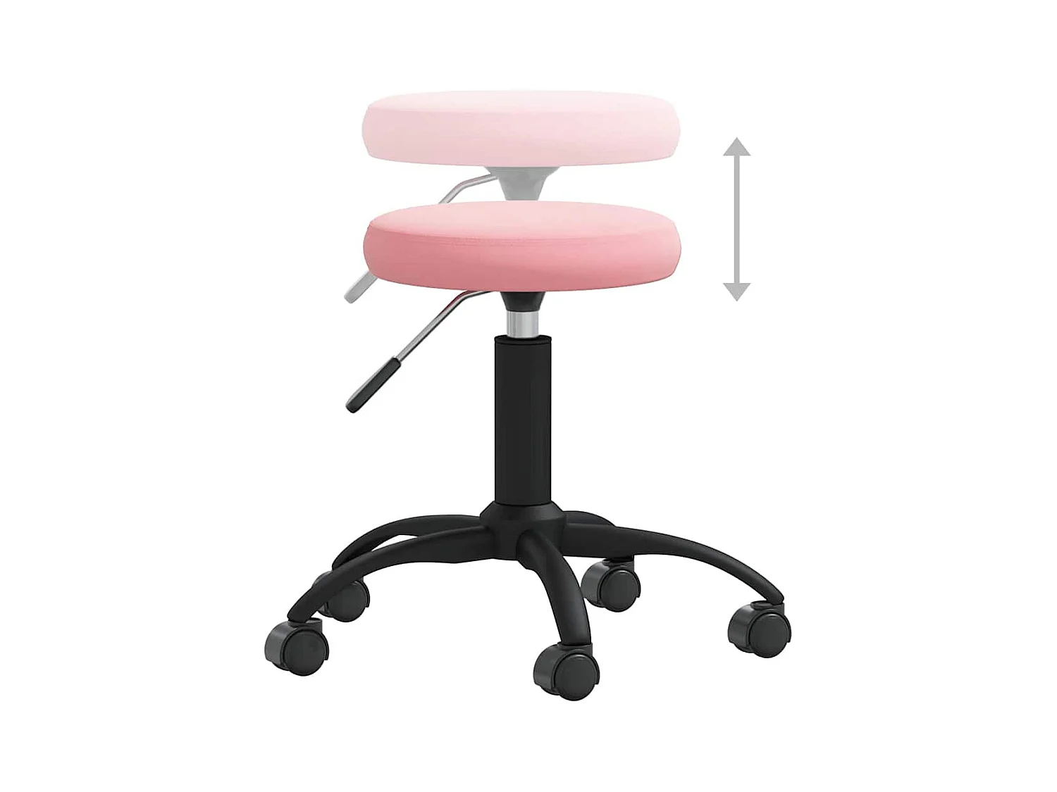 Chaise de bureau pivotante rose velours