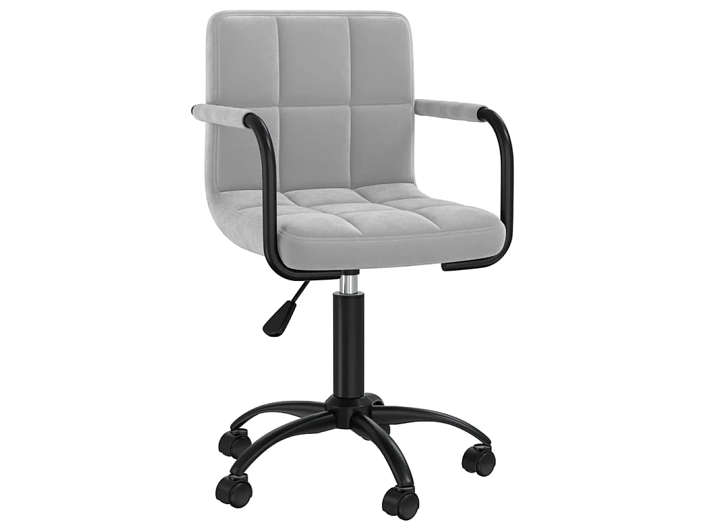 Bürostuhl Drehbar Hellgrau Samt