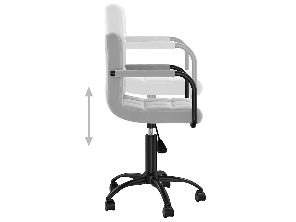 Bürostuhl Drehbar Hellgrau Samt