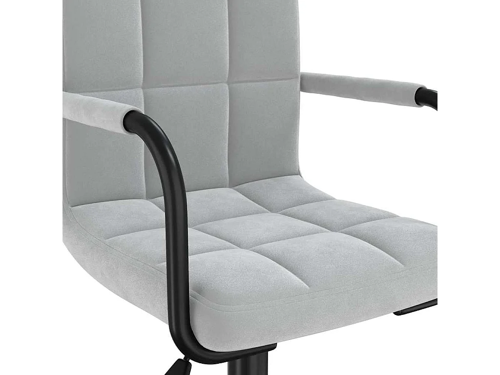 Chaise pivotante de bureau Gris clair Velours