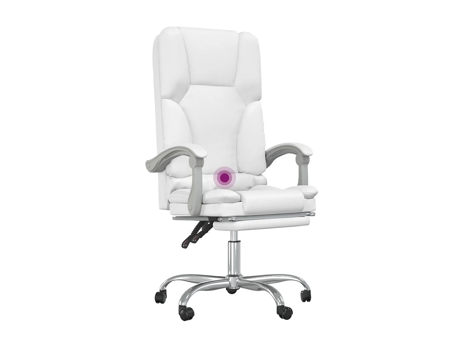 Fauteuil de massage inclinable de bureau Blanc Similicuir