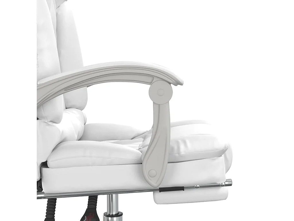 Fauteuil de massage inclinable de bureau Blanc Similicuir