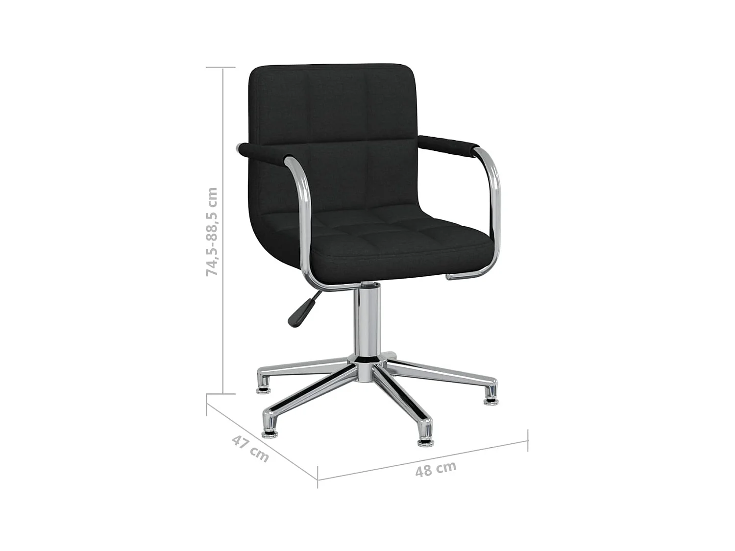 Chaise pivotante de bureau Noir Tissu