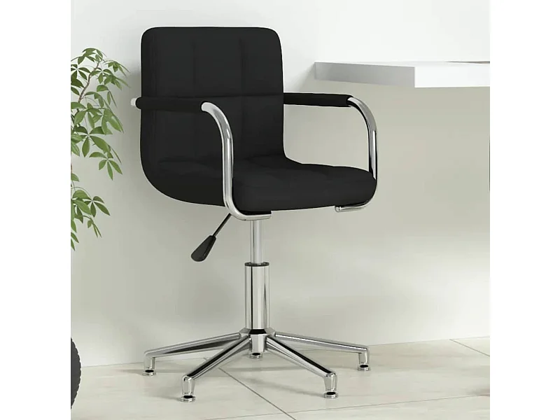 Chaise pivotante de bureau Noir Tissu