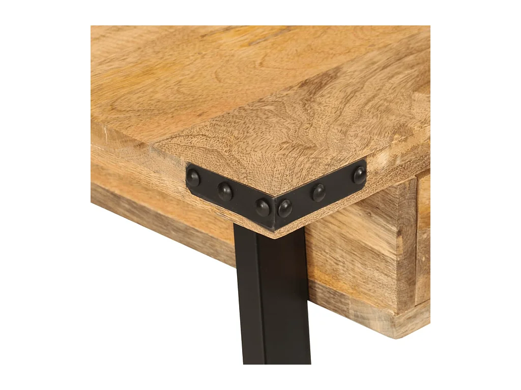 Scrivania con Cassetti 105x55x70 cm Legno Massello Mango Ferro