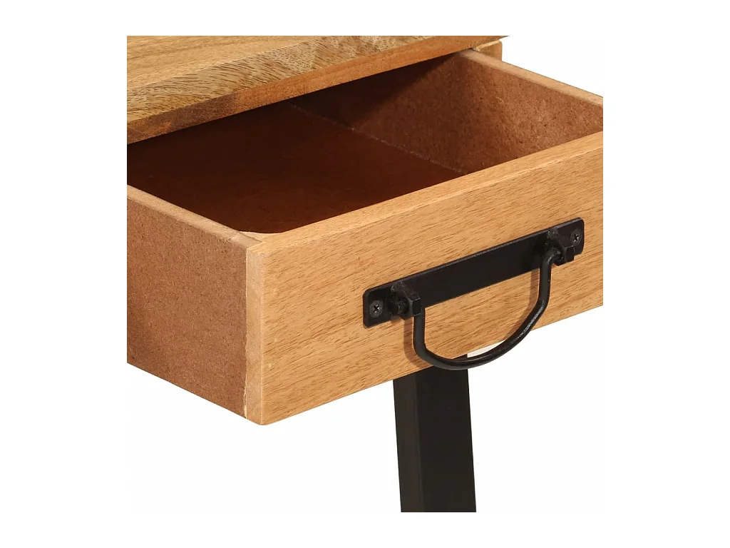 Scrivania con Cassetti 105x55x70 cm Legno Massello Mango Ferro