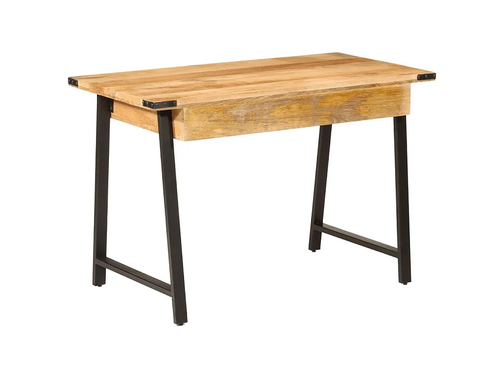 Scrivania con Cassetti 105x55x70 cm Legno Massello Mango Ferro