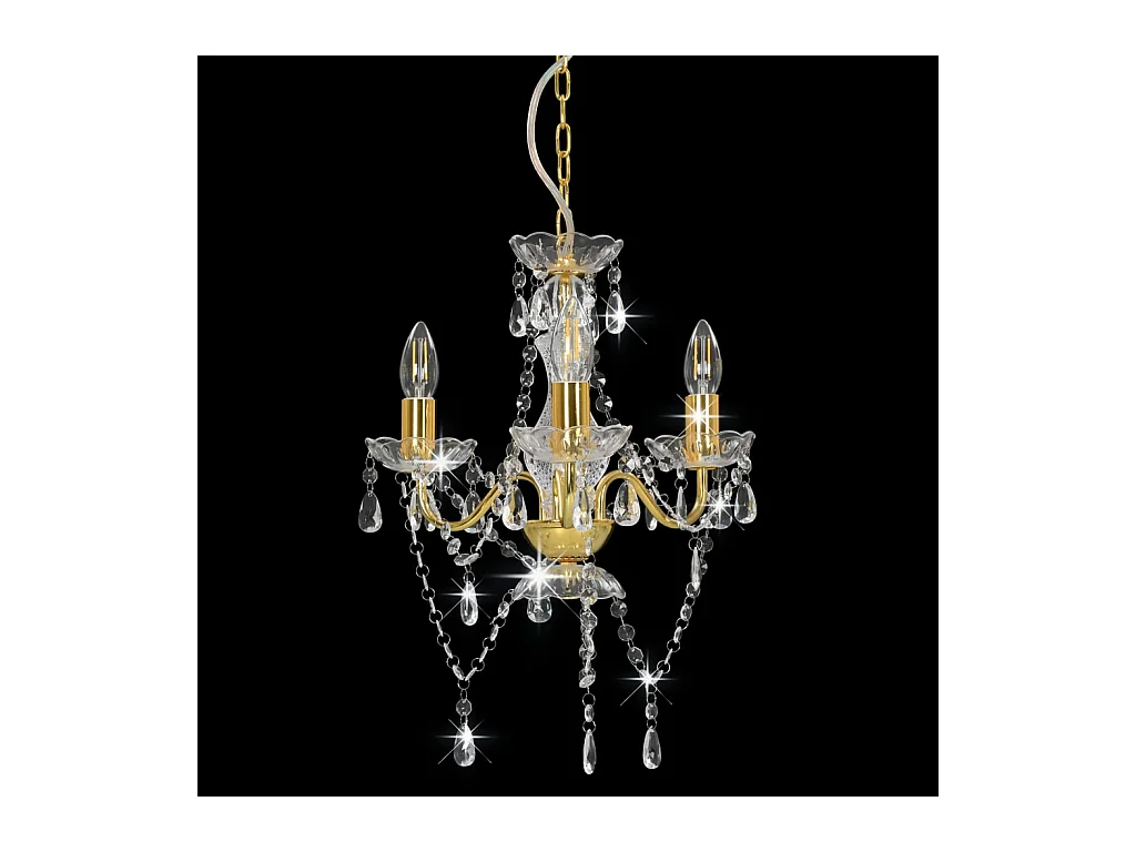 Lustre avec perles Doré Rond 3 x E14