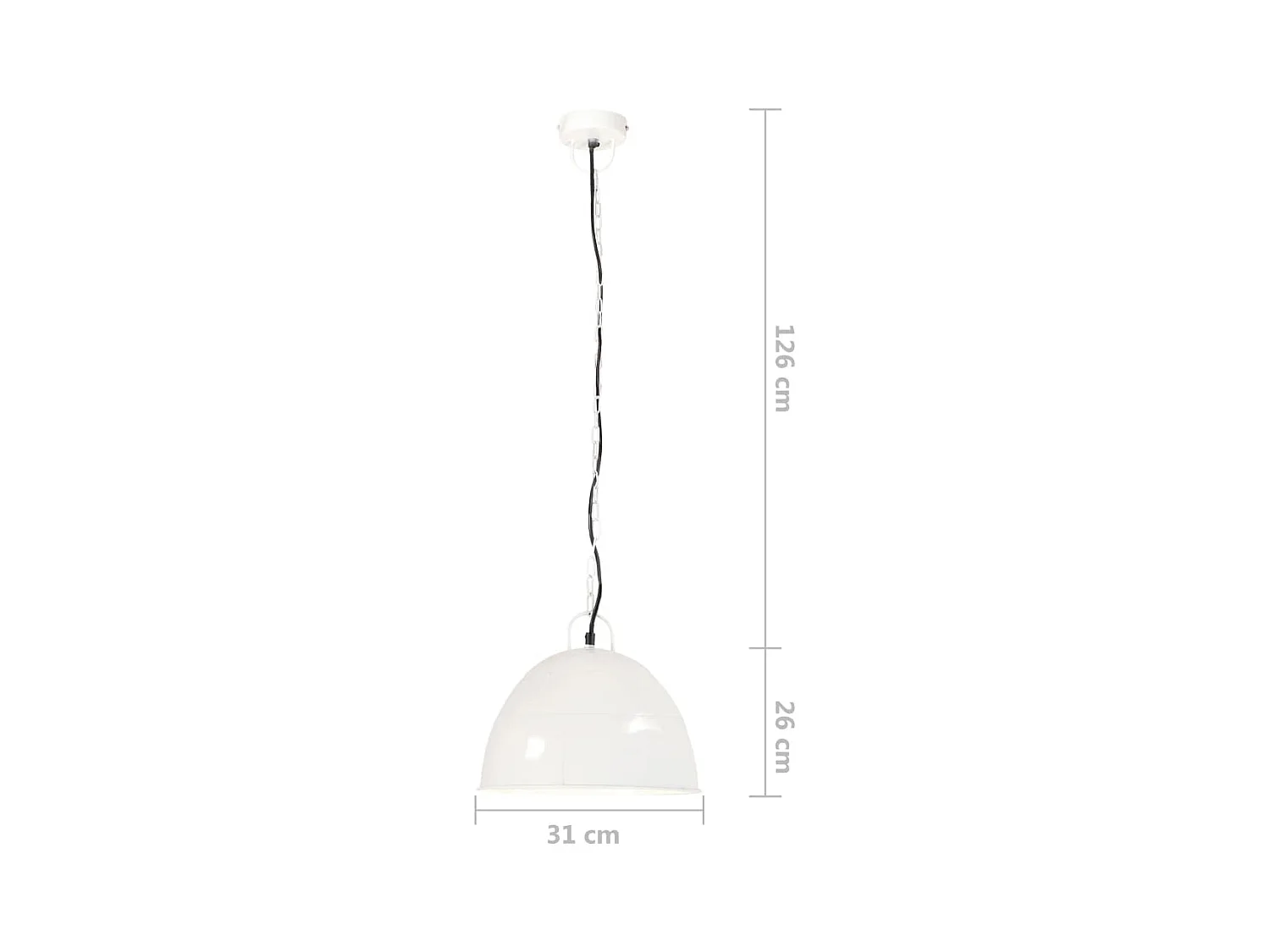 vidaXL Lampe suspendue industrielle vintage 25 W Blanc Rond 31 cm E27