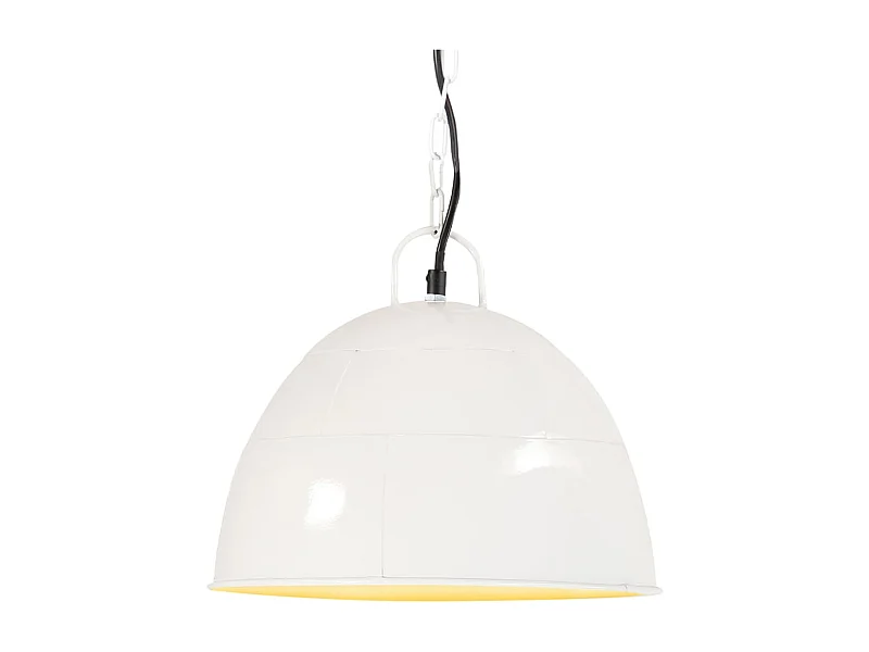 vidaXL Lampe suspendue industrielle vintage 25 W Blanc Rond 31 cm E27