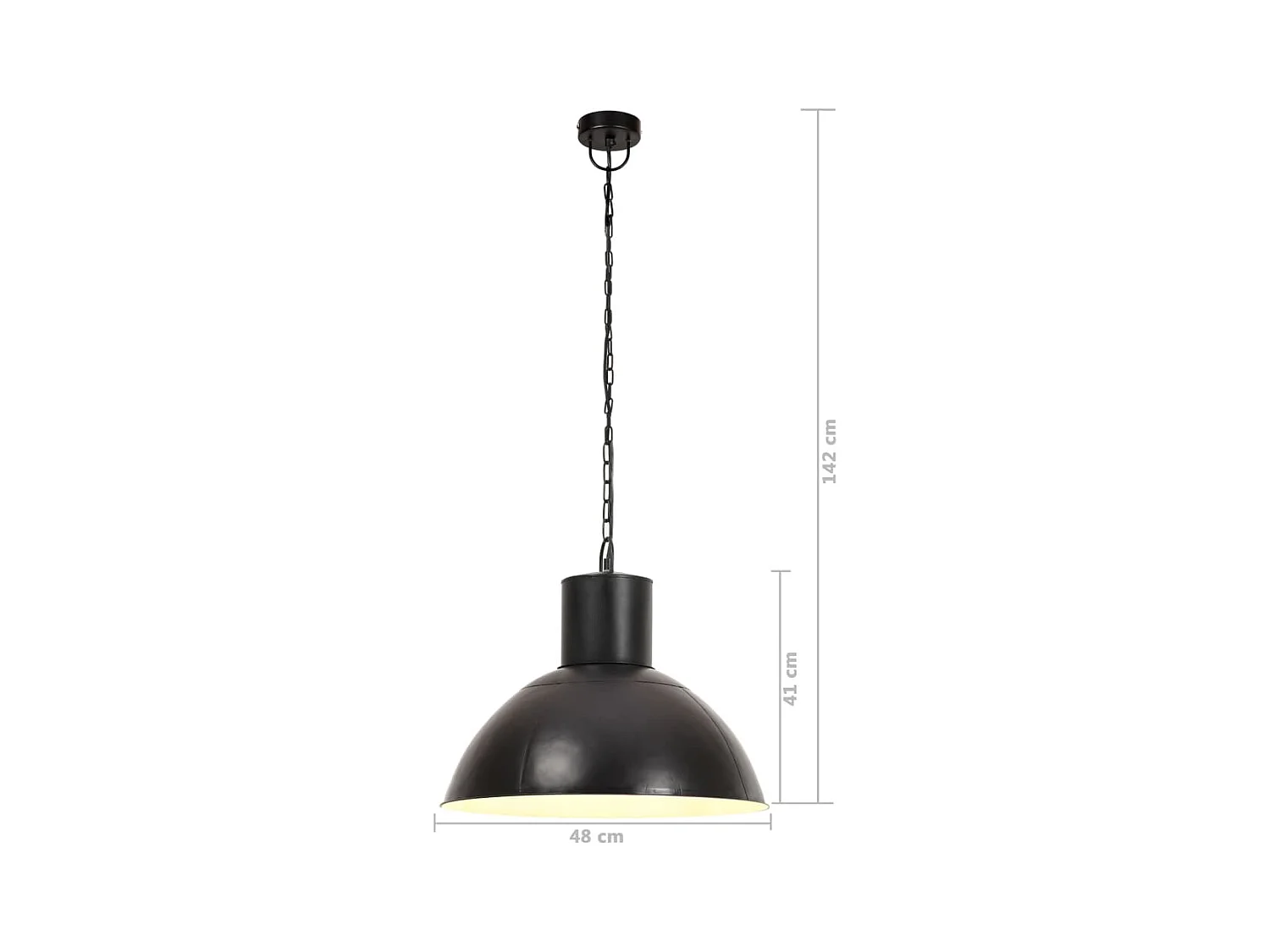 Lampe suspendue 25 W Noir Rond 48 cm E27