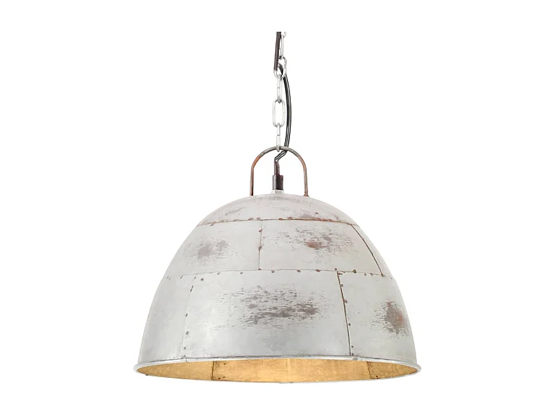 Candeeiro de Teto Vintage Redondo Prateado E27 - Estilo Industrial 25W