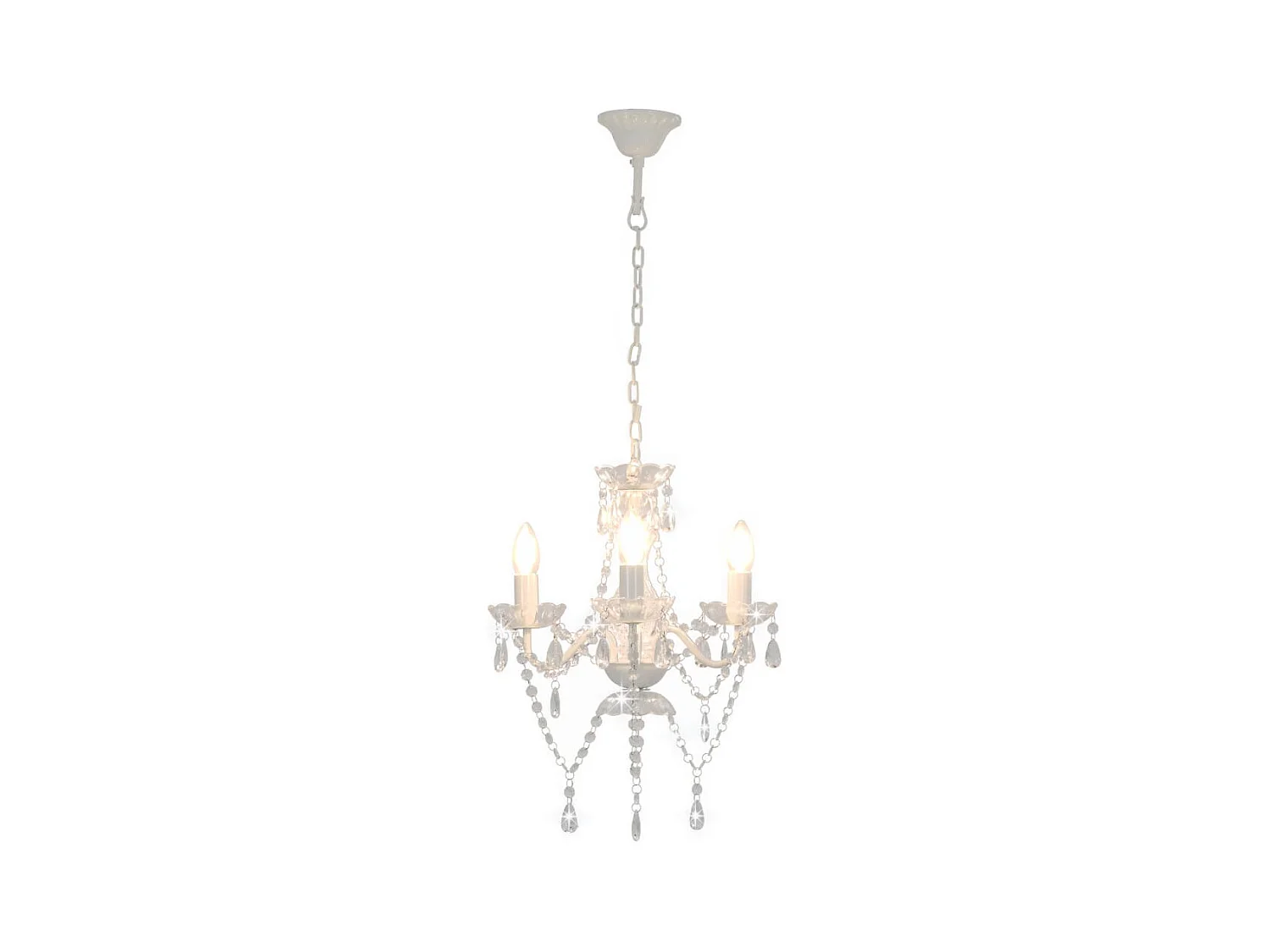 Lámpara de araña con cuentas plateado redonda 3 x E14