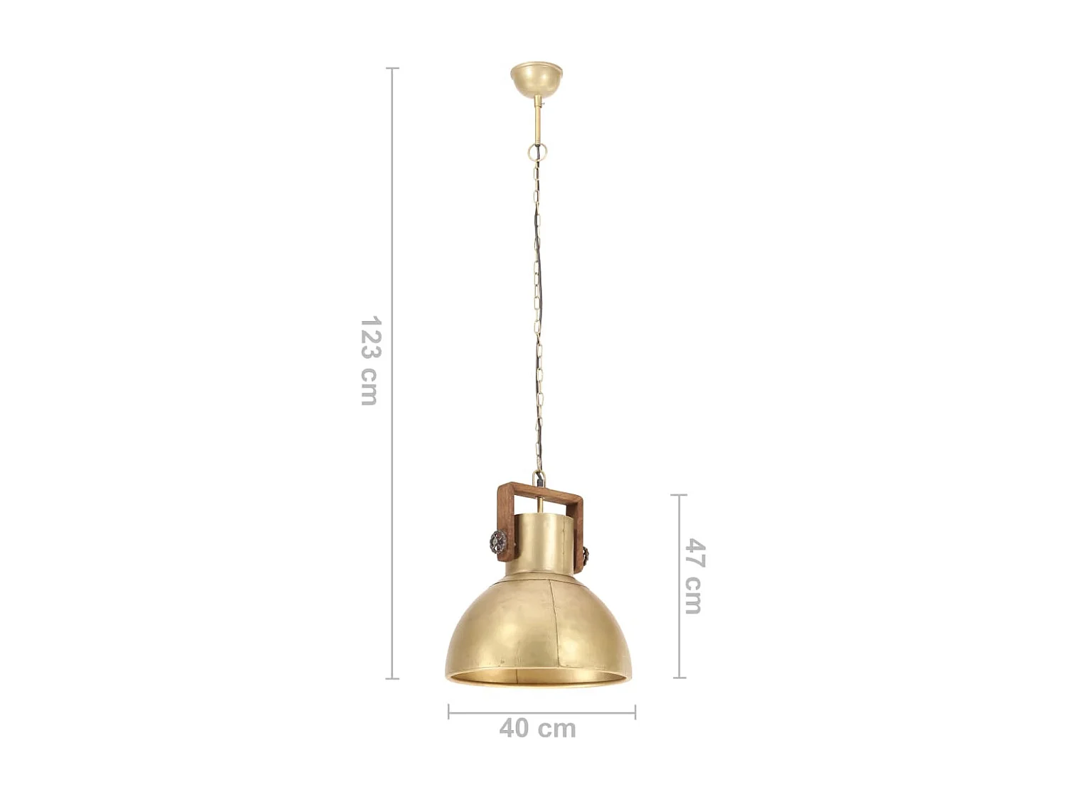 Candeeiro Suspenso Industrial Redondo em Bronze com E27 25W