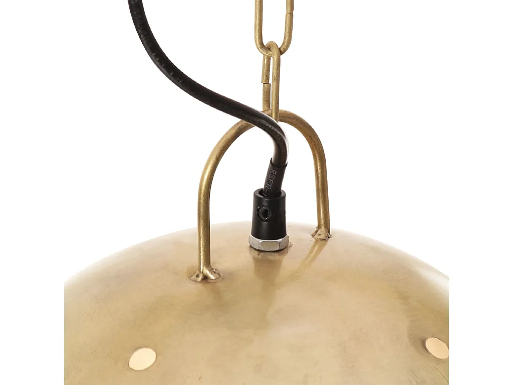 Candeeiro Suspenso Industrial Redondo em Bronze com Lâmpada E27 de 25W