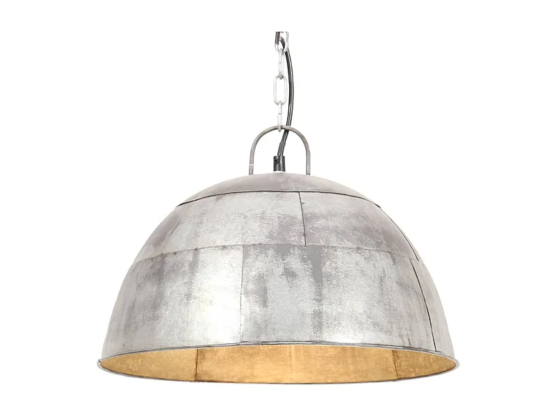 vidaXL Lampe suspendue industrielle vintage 25 W Argenté Rond 41cm E27