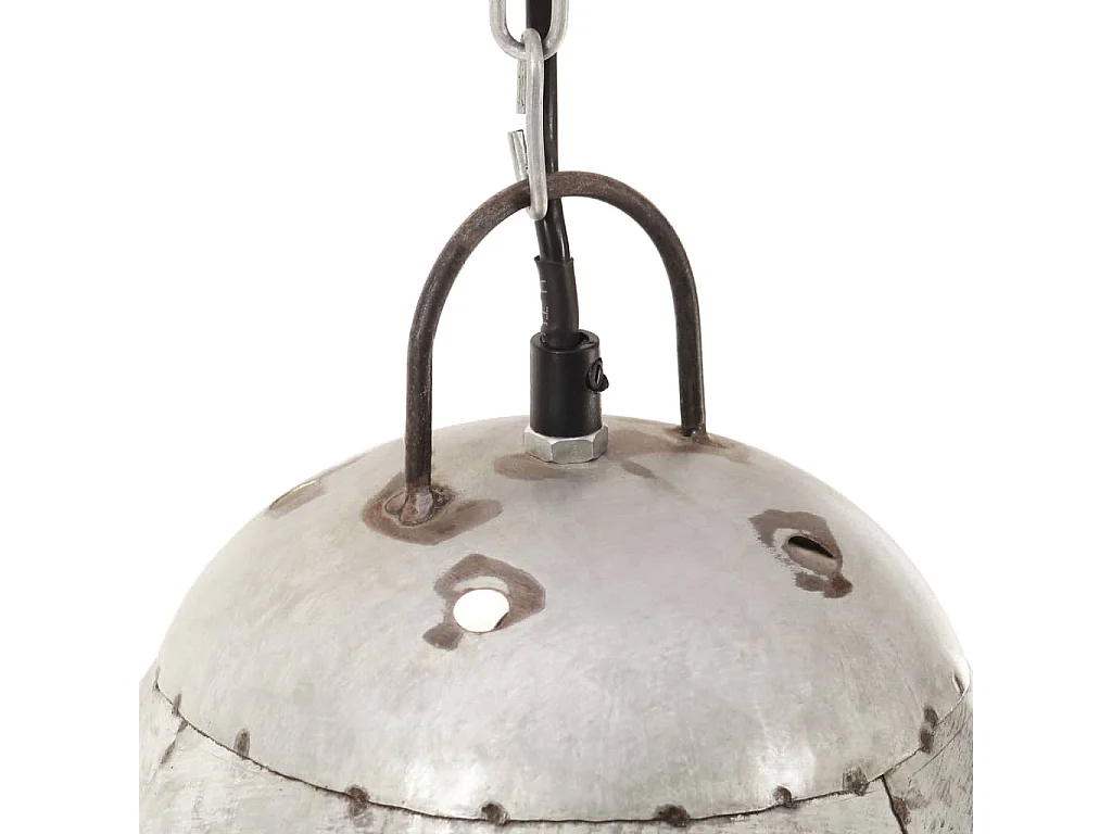 Lampe suspendue industrielle 25 W Argenté Rond 32 cm E27