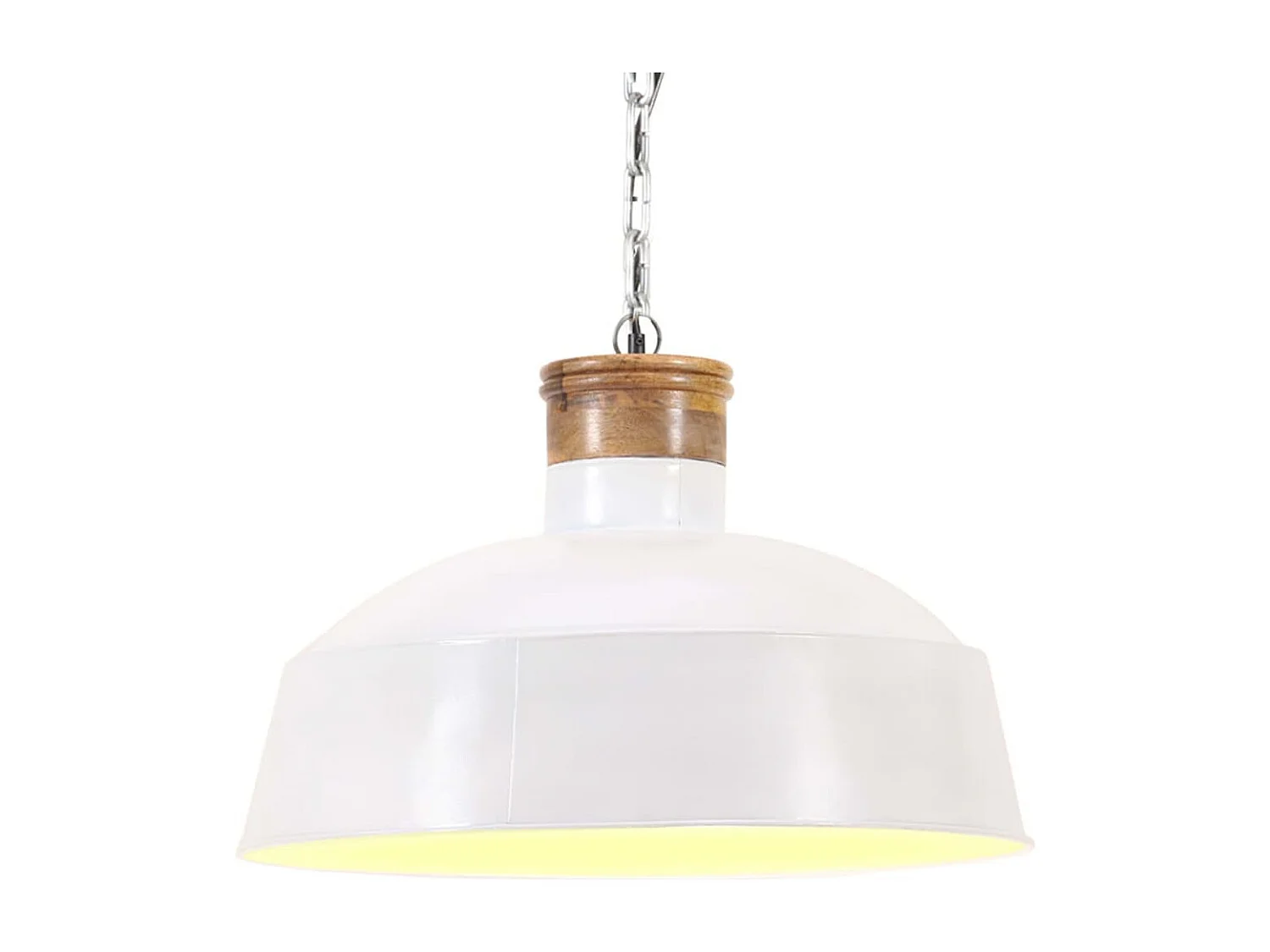 Candeeiro Suspenso Industrial E27 Branco 58 cm - Estilo Rústico e Moderno