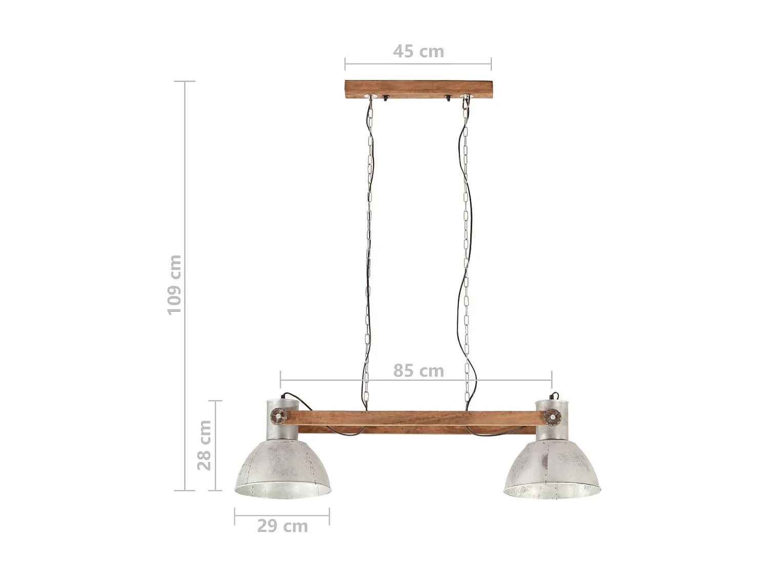 Hängelampe Industriestil 25 W Silbern 109 cm E27