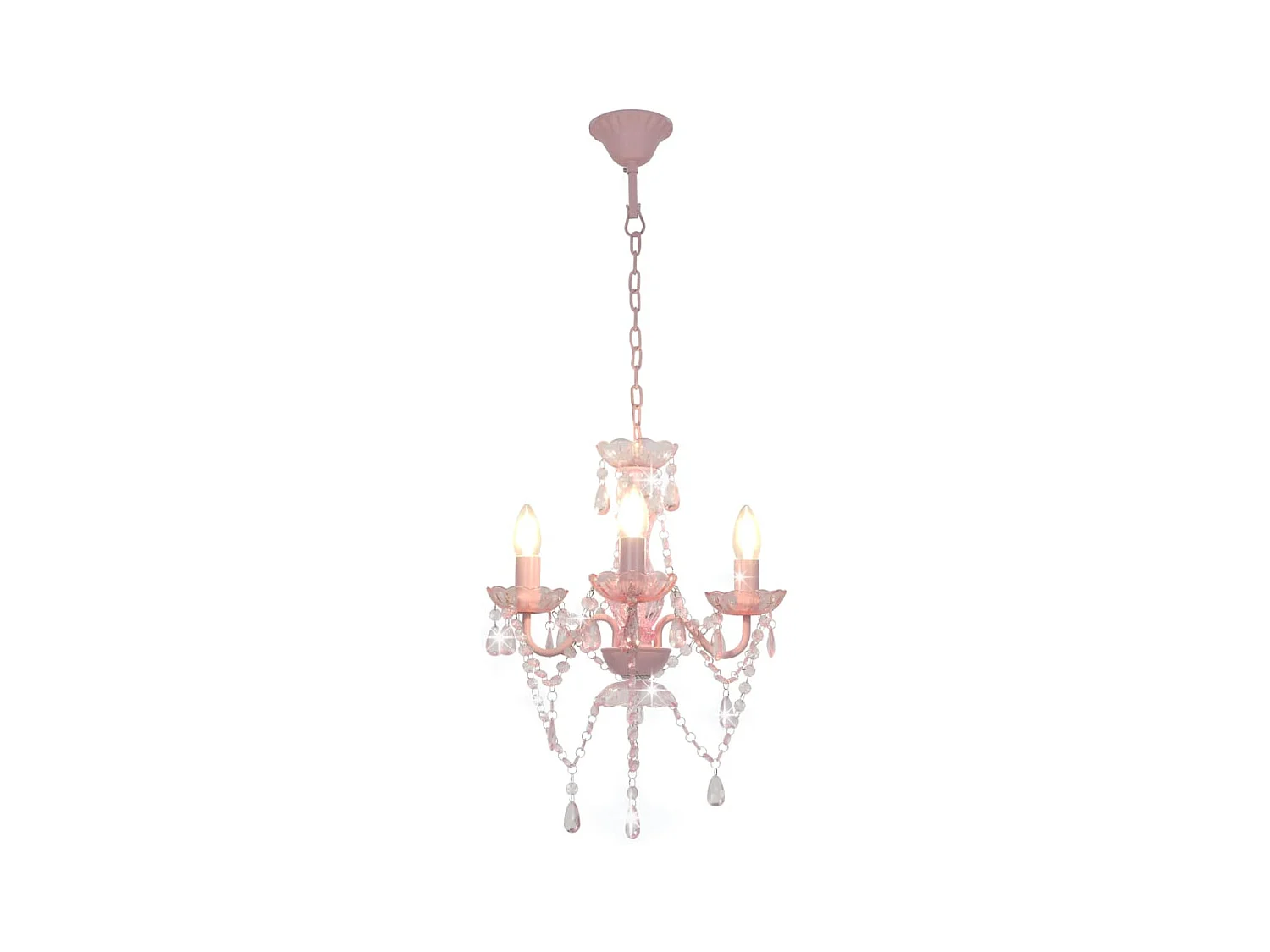 Lustre avec perles Rose Rond 3 x E14