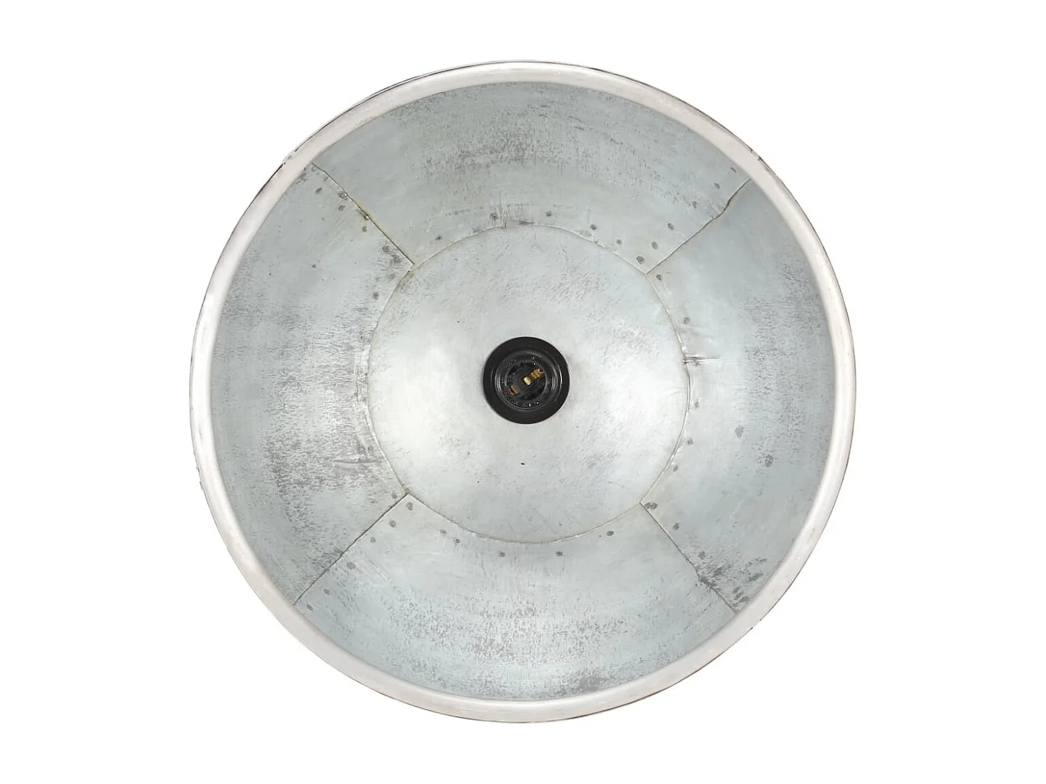 Candeeiro Suspenso Industrial Redondo Prateado 25W com Abajur de 40 cm