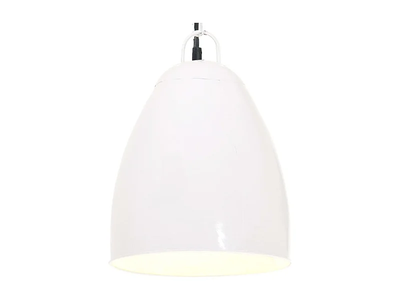 vidaXL Lampe suspendue industrielle 25 W Blanc Rond 32 cm E27